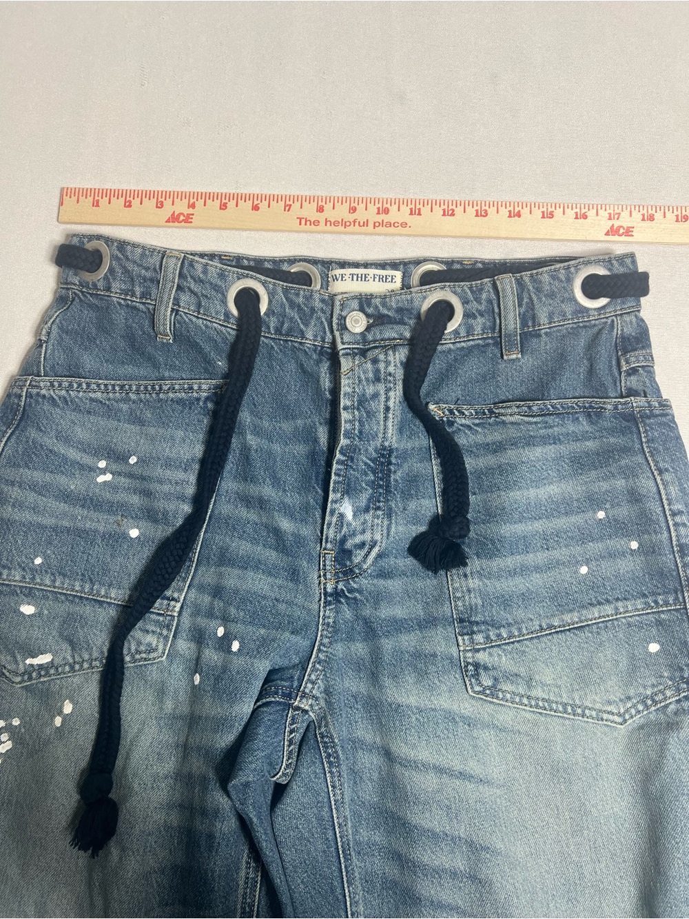 We The Free Distressed Blue Wide-Leg Jeans - Picture 13 of 14